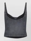 Balenciaga Cropped Sleeveless Top Scoop Neck In Black