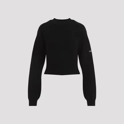 Balenciaga Cropped Sweater In Black