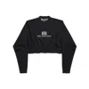 Balenciaga Cropped Sweater With Relaxed Fit And Signature Logo In Black