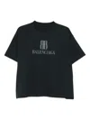 Balenciaga Cropped T-shirt In Black