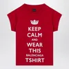Balenciaga Mini Cropped Crew-neck T-shirt With Keep Calm Logo
