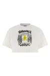 Balenciaga Cotton Salon De Couture Cropped T-shirt In Neutral