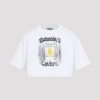 Balenciaga Cotton Salon De Couture Cropped T-shirt In White