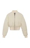 Balenciaga Cropped Technical Faille Bomber Jacket In Multi