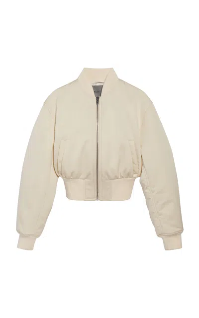 Balenciaga Cropped Technical Faille Bomber Jacket In Multi