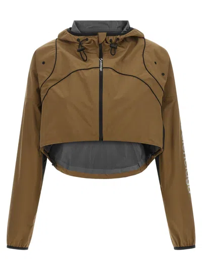 Balenciaga Cropped Techwear Hoodie In Tan