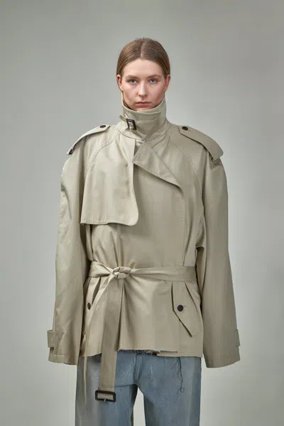 Balenciaga Cropped Trench In White