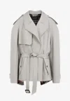 Balenciaga Cropped Trench Coat In Beige