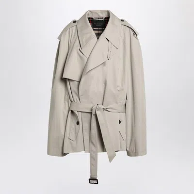 Balenciaga Cropped Trench Coat In Twill
