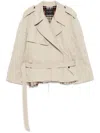 Balenciaga Cropped Trench Coat In Neutral