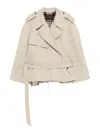 Balenciaga Cropped Trench Coat In Neutral