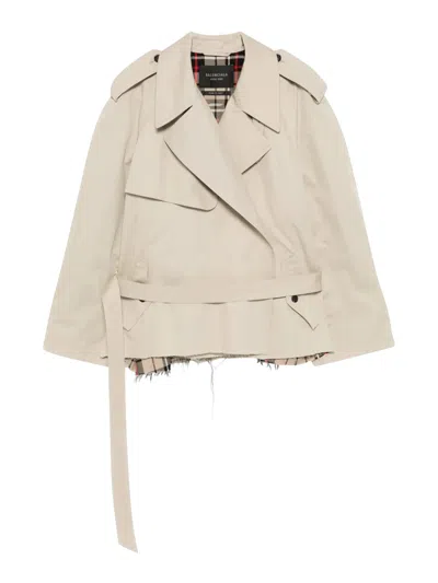 Balenciaga Cropped Trench Coat In White