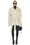 Balenciaga Cropped Trench Jacket In Beige