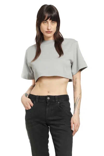 Balenciaga Cropped T-shirt In Gray