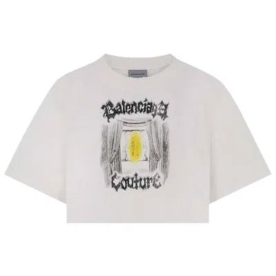 Pre-owned Balenciaga Cropped T-shirt 'white' | Women's Size S