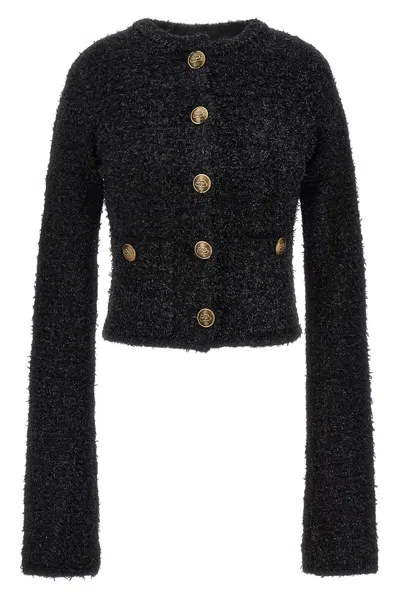 Balenciaga Cropped Tweed Cardigan