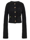 Balenciaga Crop Bouclé Cardigan