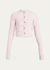 Balenciaga Cropped Tweed Cardigan Sweaters And Cardigans Pink In Pink