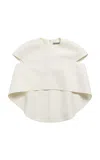 Balenciaga Cropped Wool-silk Top In Gray