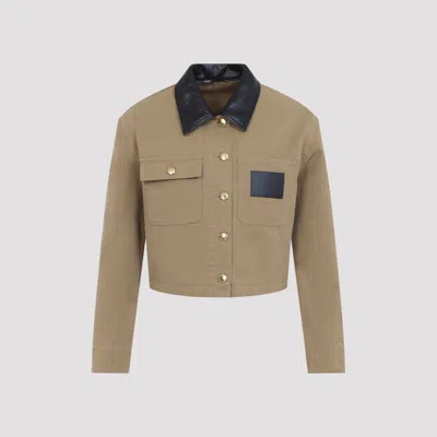 Balenciaga Cropped Workwear Jacket In Cotton In Multi