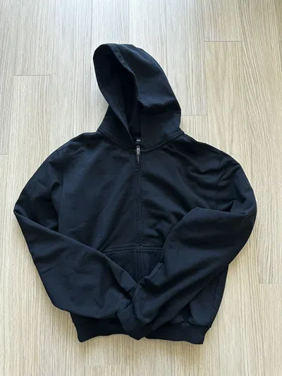 Pre-owned Balenciaga Cropped Zip Up Hoodie In Black