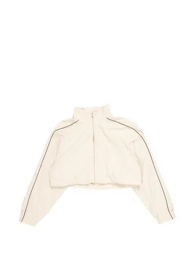 Balenciaga Cropped Zip-up Jacket In Neutral