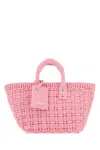 Balenciaga Handled Woven Cross-body Bag In Pink