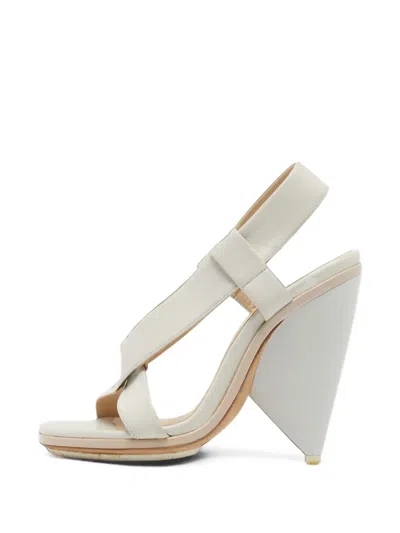 Pre-owned Balenciaga Crossover Slingback Sandals In White
