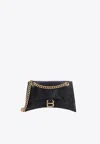 Balenciaga Black Crush Leather Shoulder Bag In Black