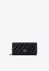 Balenciaga Crush Leather Clutch In Black