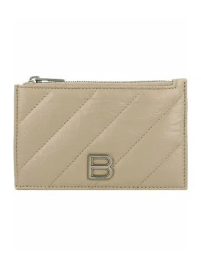 Pre-owned Balenciaga Crush Calfskin Card Holder W/ Tags In Brown