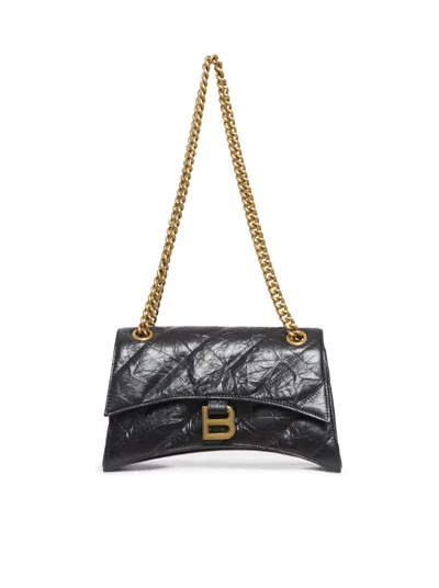Balenciaga Medium Crush Chain Shoulder Bag In Black