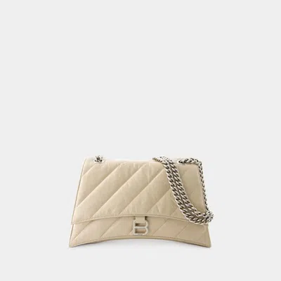 Balenciaga Crush Wallet On Chain In Sand Beige