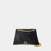 Balenciaga Sac Porté Épaule Crush Chain M -  - Cuir - Noir In Black