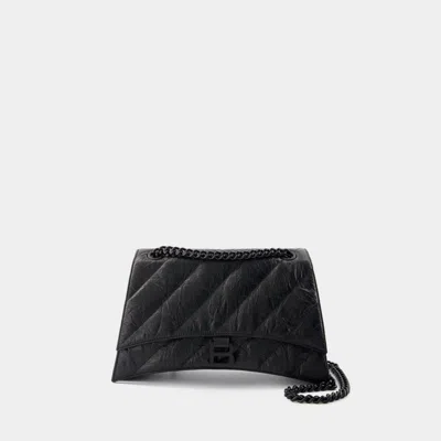Balenciaga Crush Chain M Shoulder Handbag In Black