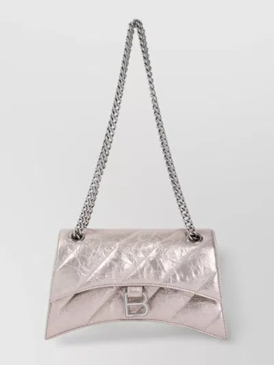 Balenciaga Crush Chain Quilted Shoulder Bag In Neutrals