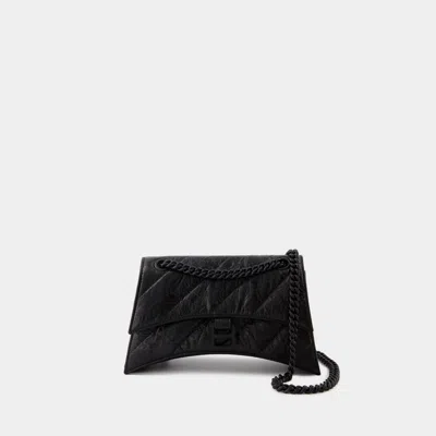 Balenciaga Sac Porté Épaule Crush Chain S -  - Cuir - Noir In Black