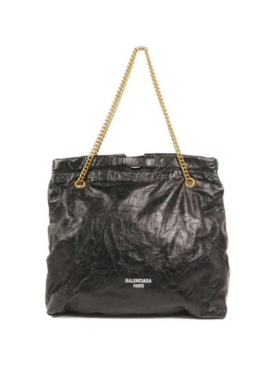 Pre-owned Balenciaga Crush Chain Shoulder Bag In Black