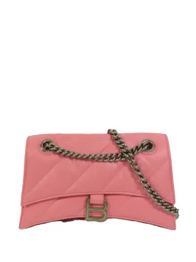 Pre-owned Balenciaga Crush Chain Shoulder Bag In Pink