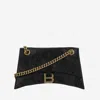 Balenciaga Hourglass S Quilted Shoulder Bag In Black