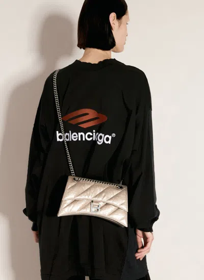Balenciaga Crush Chain Small Shoulder Bag In Beige