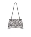 BALENCIAGA BORSA CRUSH PICCOLA TRAPUNTATA E METALLIZZATA CON CATENA  DA DONNA IN ARGENTO