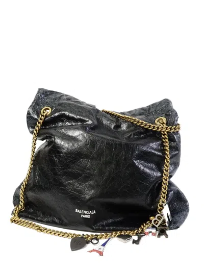 Pre-owned Balenciaga Crush Charm Tote Bag In Black