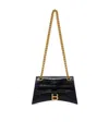Balenciaga Small Crush Embossed Leather Chain Bag In Black