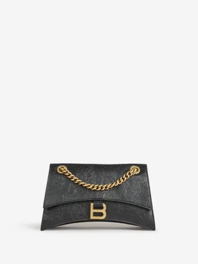 Balenciaga Crush Crossbody Bag In Black