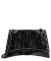 Balenciaga Patent Leather Shoulder Bag With Frontal Monogram In Black