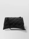 BALENCIAGA CRUSH CURVED QUILTED CHAIN-STRAP SHOULDER BAG