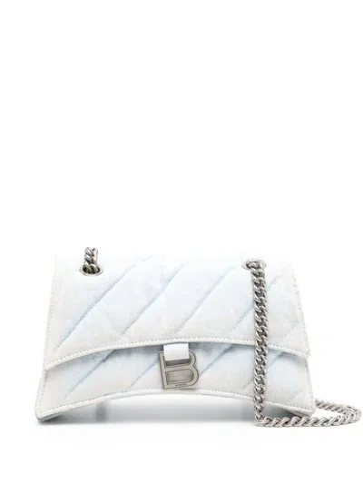 Balenciaga Crush Shoulder Bag In Blue