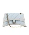 Balenciaga Light Blue Denim Crush M Shoulder Bag In Blue