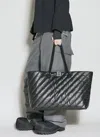 Balenciaga Carry All Crush Leather Tote Handbag In Black